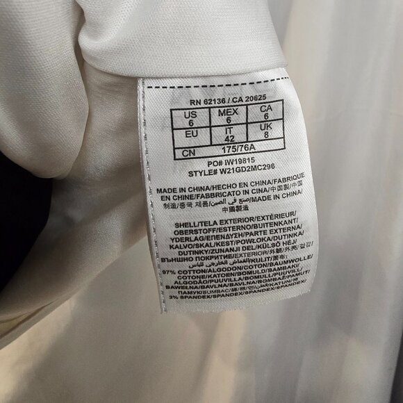 Guess Los Angeles Dress Size 6 Off White Bodycon Front Zip - Picture 14 of 15